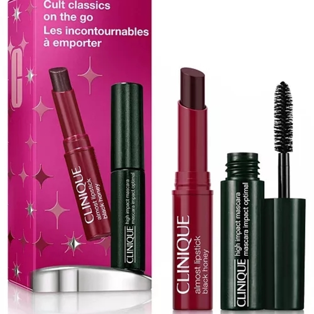 Clinique Cult Classics On The Go: High Impact Mascara + Black Honey Lip Set